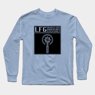 LFG Looking For Group Cleric Priest Mace Screen Dungeon Tabletop RPG TTRPG Long Sleeve T-Shirt